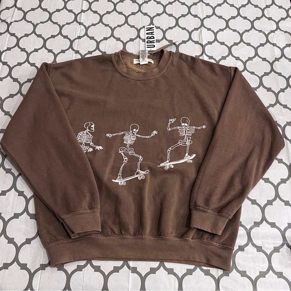 Project Social T x Urban Outfitters Skating Skeleton Crewneck Sweater Women S/M